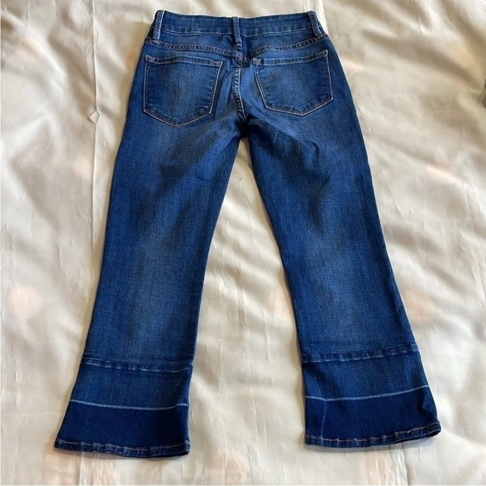 Frame Denim - Dark Wash Two Toned Le Crop Mini Boot Cut Jeans Size - Picture 6 of 7